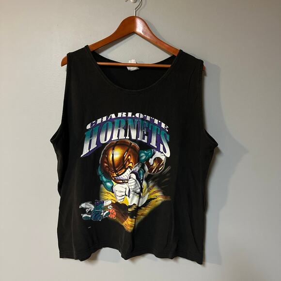 Vintage Mens Size XL Charlotte Hornets Tank Top Shirt - Picture 1 of 6